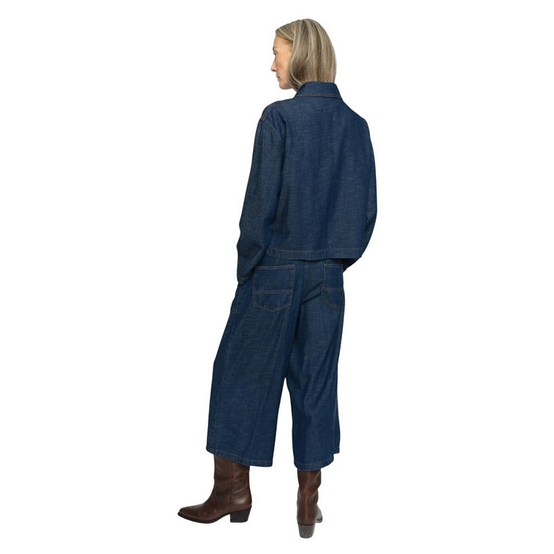 Mos Mosh Clothing Culotte Arge Jeans Dark Blue on model rear