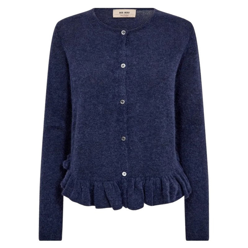 Mos Mosh Clothing Mape Alice Knit Cardigan Crown Blue front