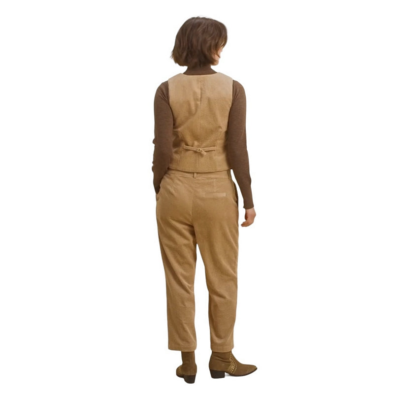 Mos Mosh Fabina Joanna Pant in Tannin on model rear full-length