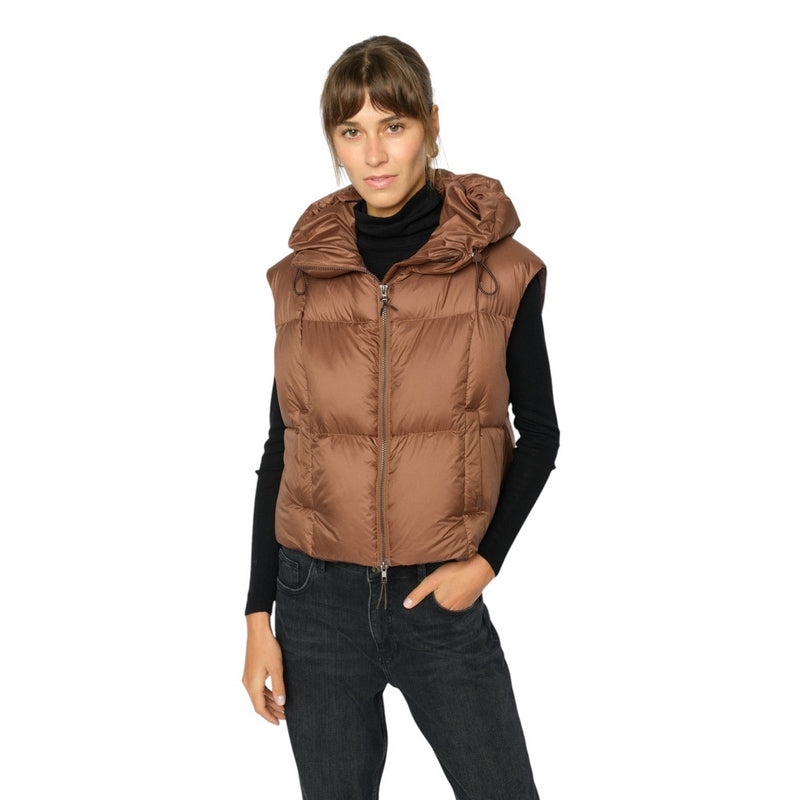 Mos Mosh Kiara Tally Down Gilet Downtown Brown 181370-199 on model front