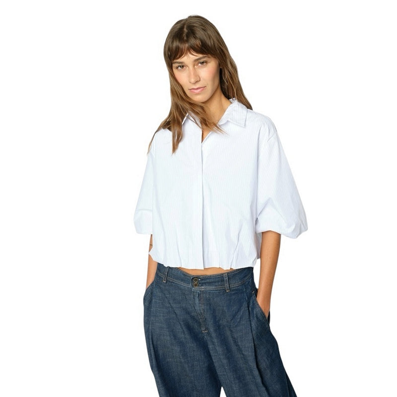 Mos Mosh Maxime Nylah Shirt Bright White 181930-109 on model front