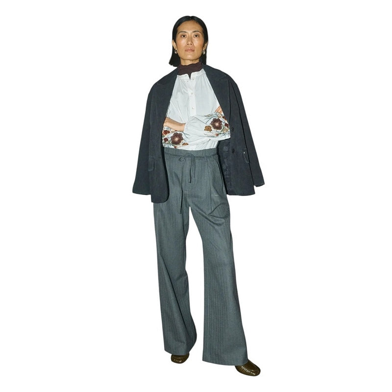 Mos Mosh Mysa Popli Shirt Ecru on model with jacket