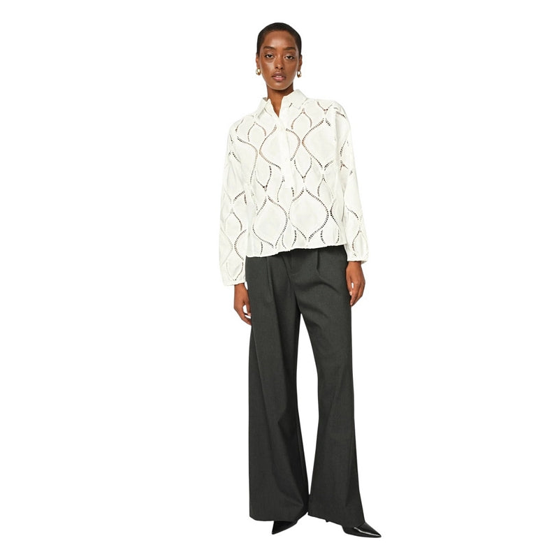 Mos Mosh Nolin Caminno Shirt in Ecru on model full-length