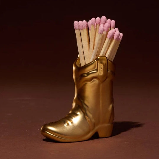 Nashville Ceramic Boot Match Holder in Gold