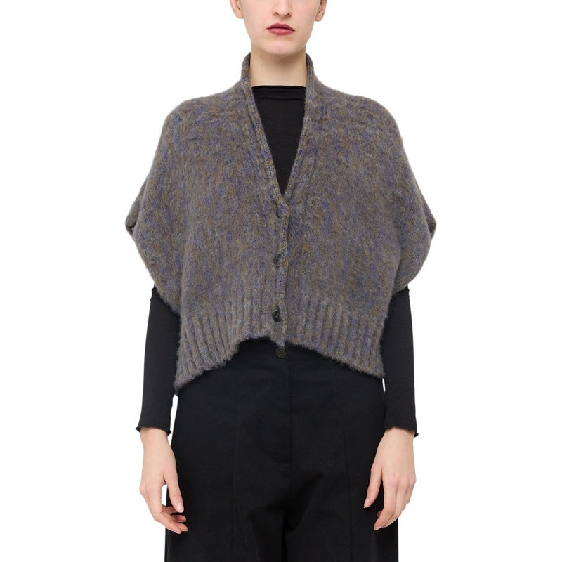Neirami Alpaca Square Gilet in Sodalite Shade K116AS on model front
