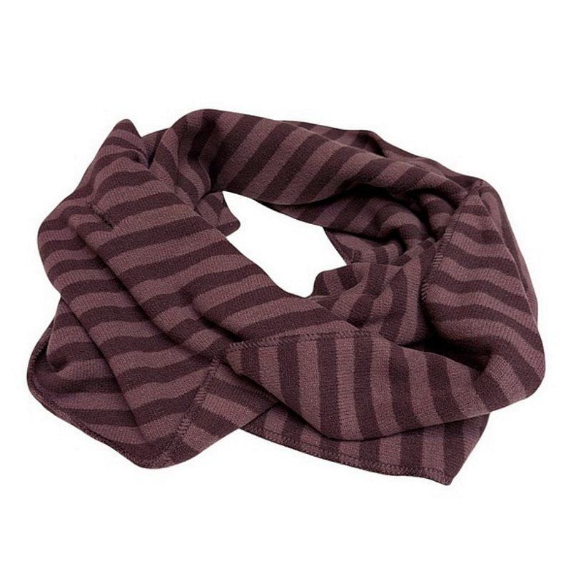 Neirami Clothing Triangle Striped Scarf in Fig AC60MS front