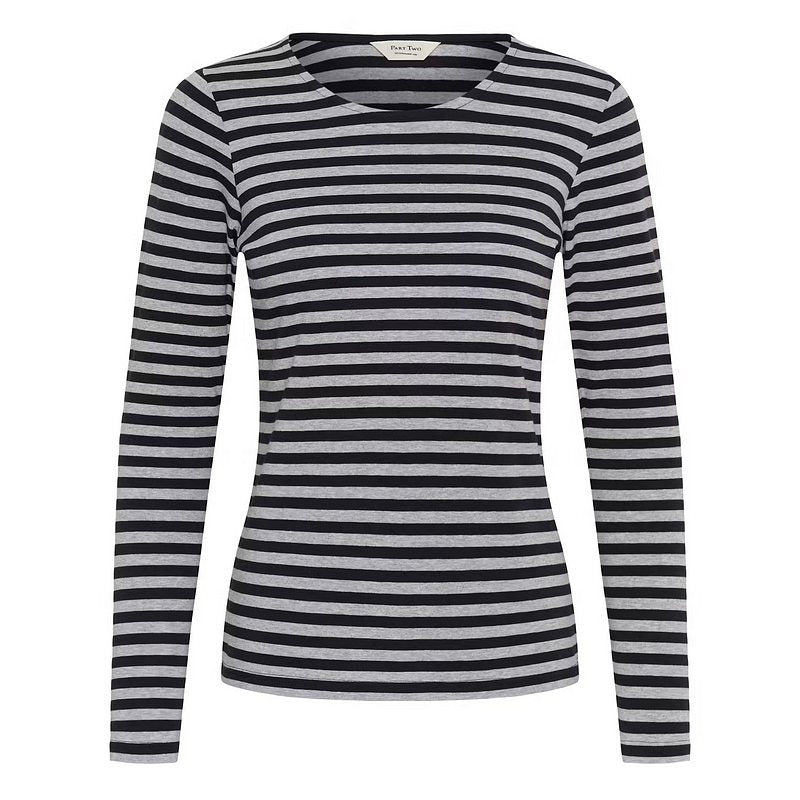 Nemajas Long-sleeve T-Shirt Dark Navy Stripe front