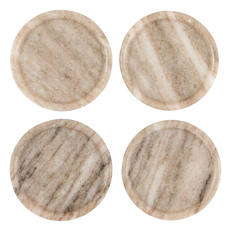 Novi Round Coasters Set of 4 Beige Marble main
