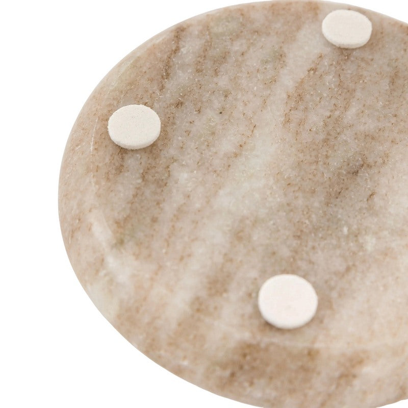 Novi Round Coasters Set of 4 Beige Marble rear
