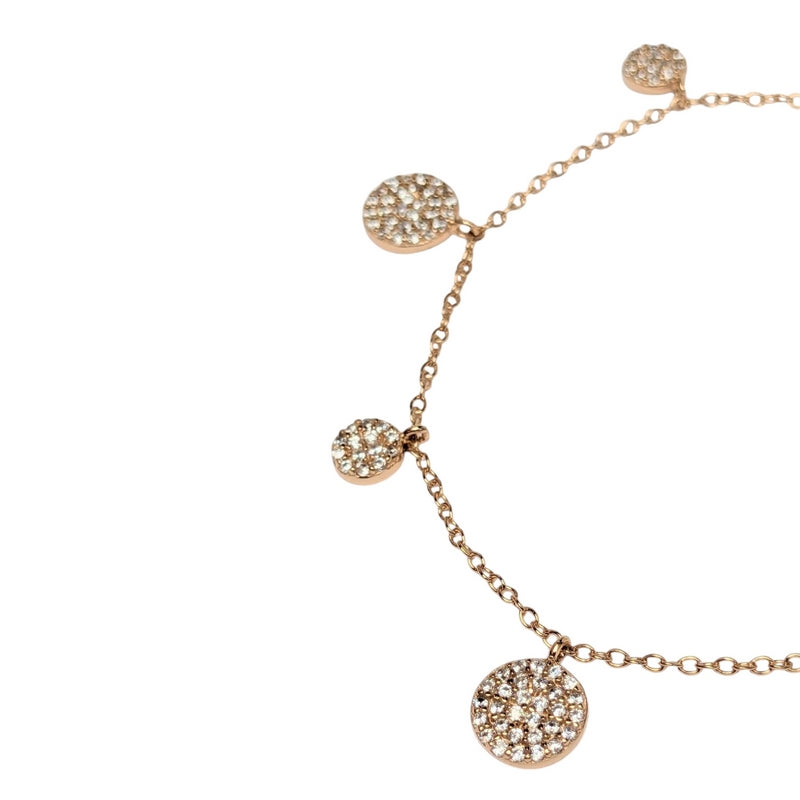 Old School Beauly Jewellery DSB594 Pave Cluster CZ Dots Bracelet Gold Plated detail