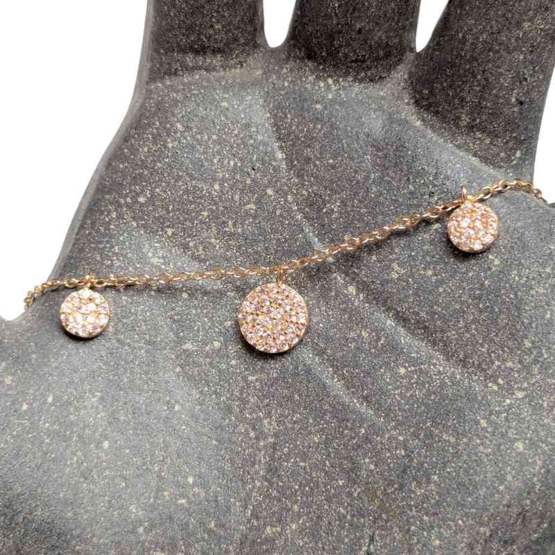 Old School Beauly Jewellery DSB594 Pave Cluster CZ Dots Bracelet Gold Plated lifestyle