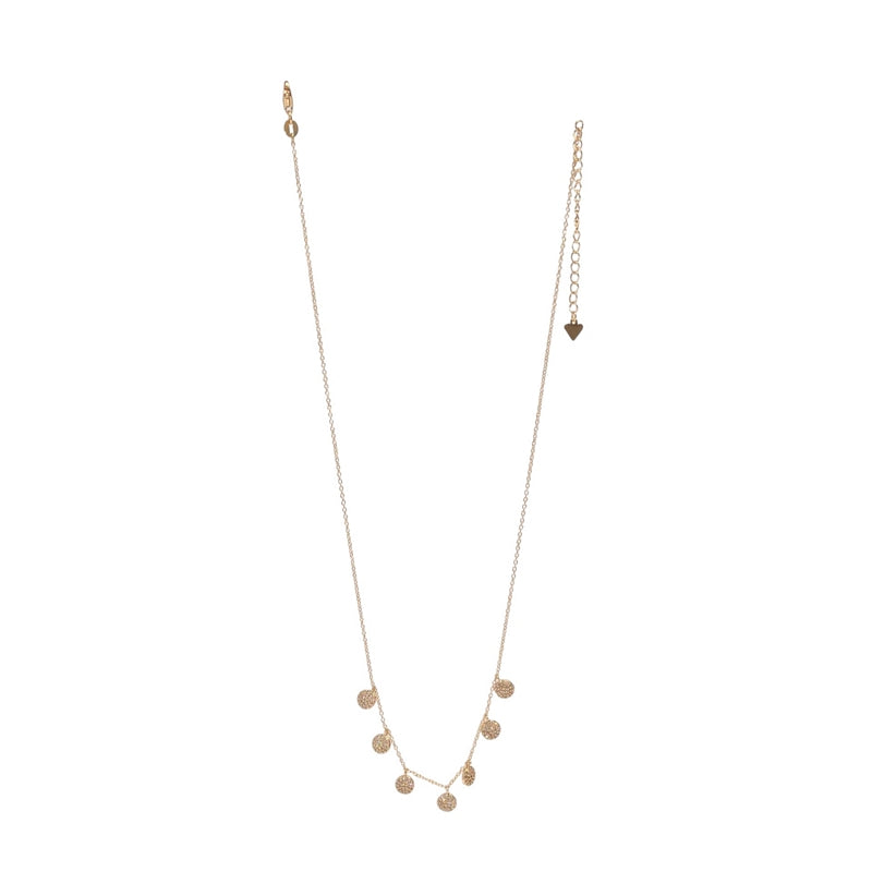 Old School Beauly Jewellery DSN561 Pave Cluster CZ Dots Necklace Gold Plated front