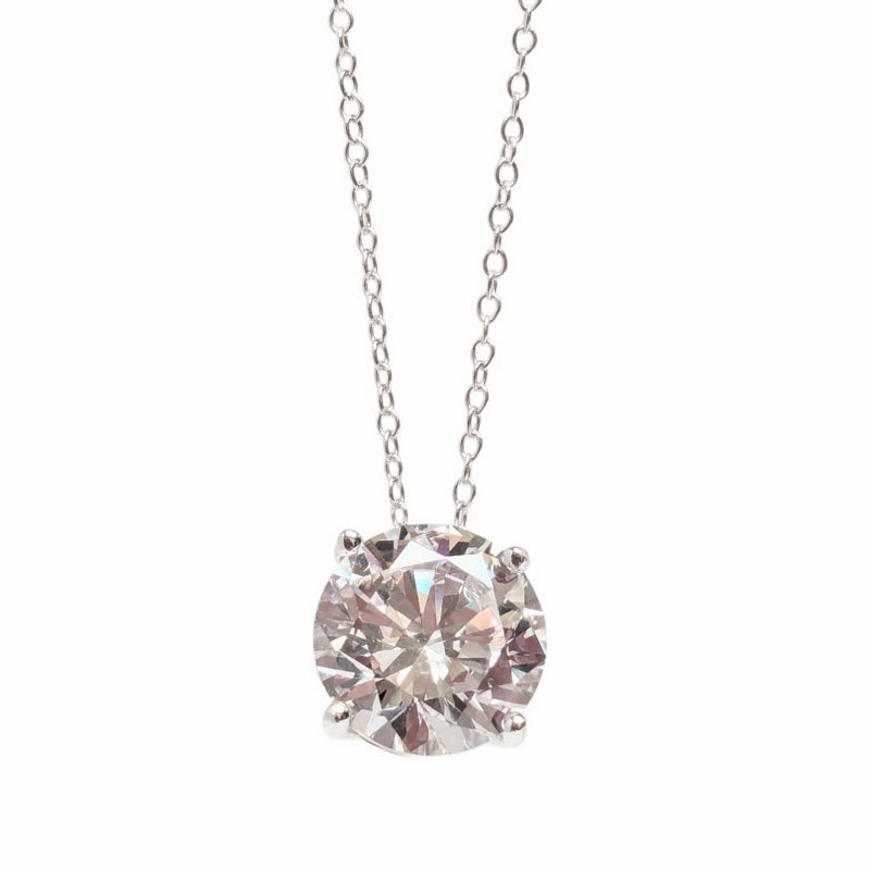 Old School Beauly Jewellery GSN822 Solitaire CZ Necklace Sterling Silver detail