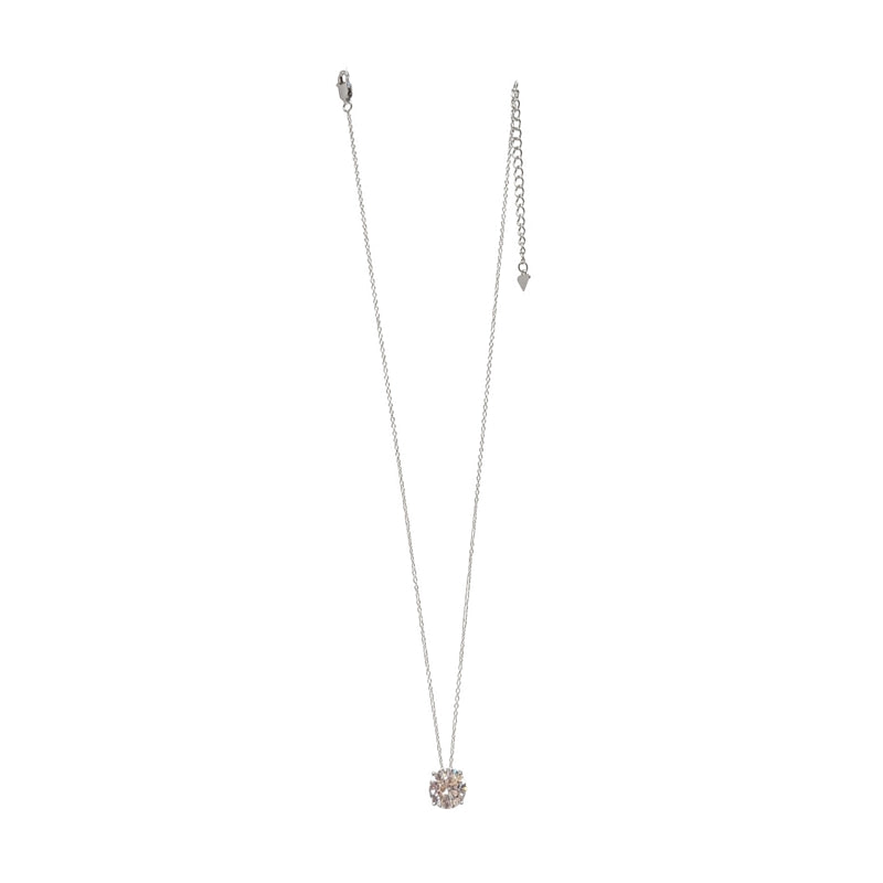 Old School Beauly Jewellery GSN822 Solitaire CZ Necklace Sterling Silver front