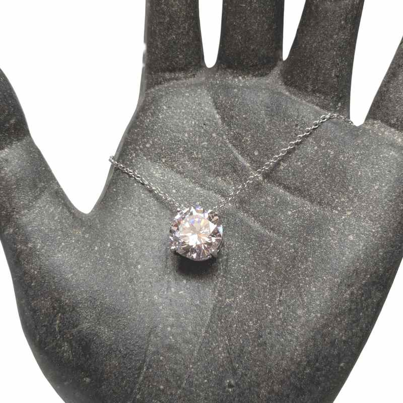 Old School Beauly Jewellery GSN822 Solitaire CZ Necklace Sterling Silver lifestyle