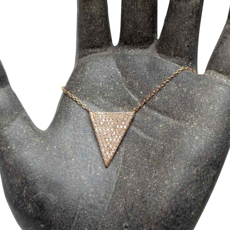 Old School Beauly Jewellery GSN829 Diamante CZ Pyramid Necklace Gold Plated lifestyle