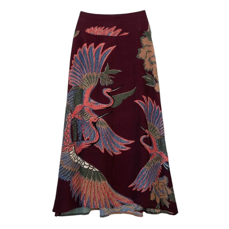 One Hundred Stars A-line Maxi Skirt Crane Plum front