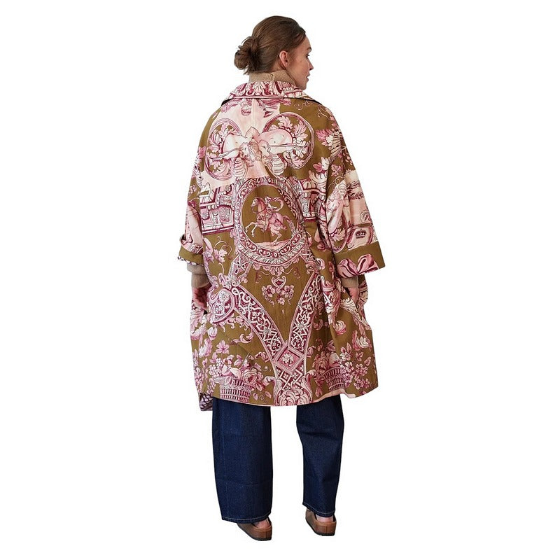 One Hundred Stars Angels Artisan Coat Olive on model rear