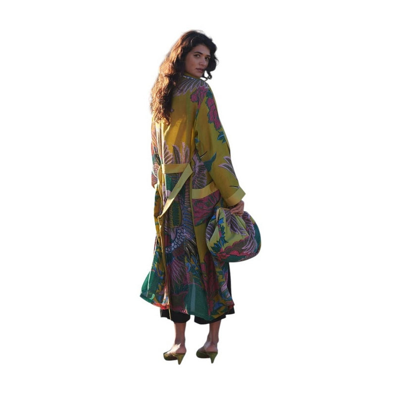 One Hundred Stars Dressing Gown Crane Olive GWNCRAOLI model4