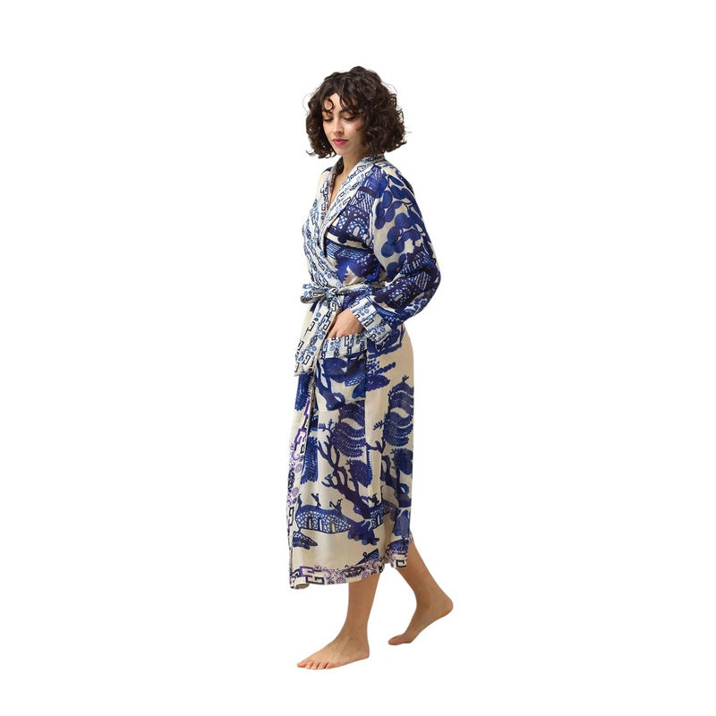 One Hundred Stars Dressing Gown Giant Willow Blue GWNGIWBLU model side