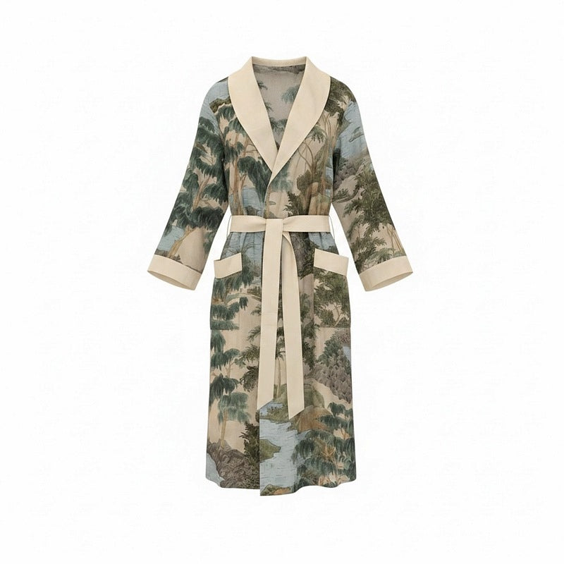One Hundred Stars Dressing Gown Rivers and Trees Natural front