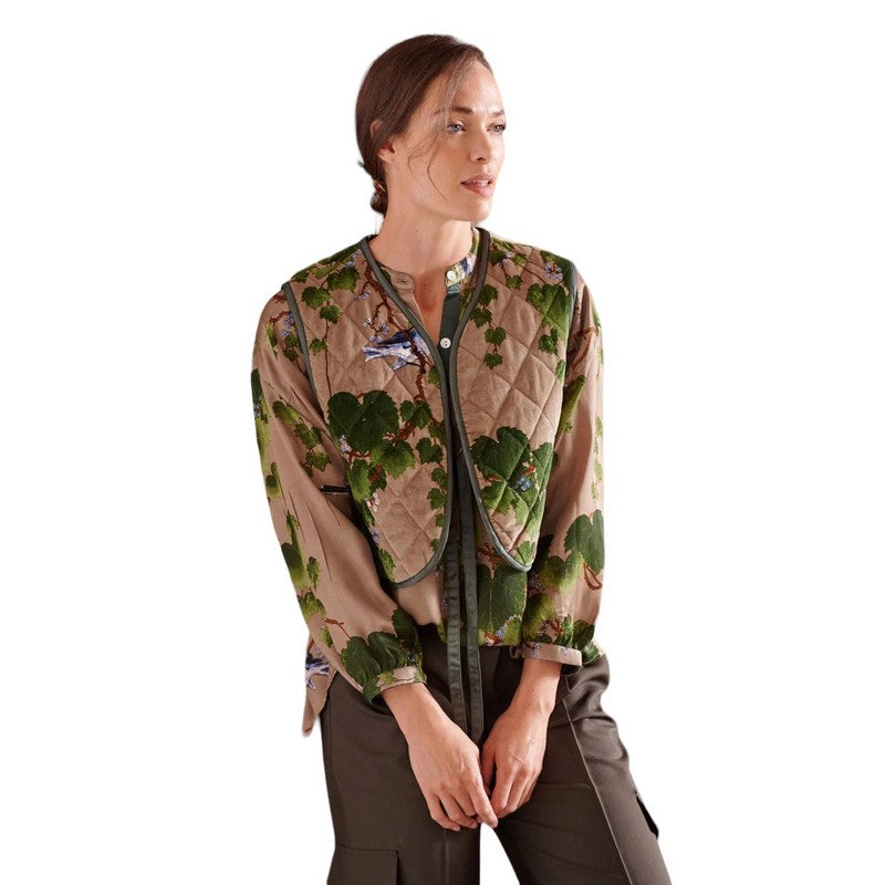 One Hundred Stars Gilet Acer Stone GILACRSTO on model 2 front