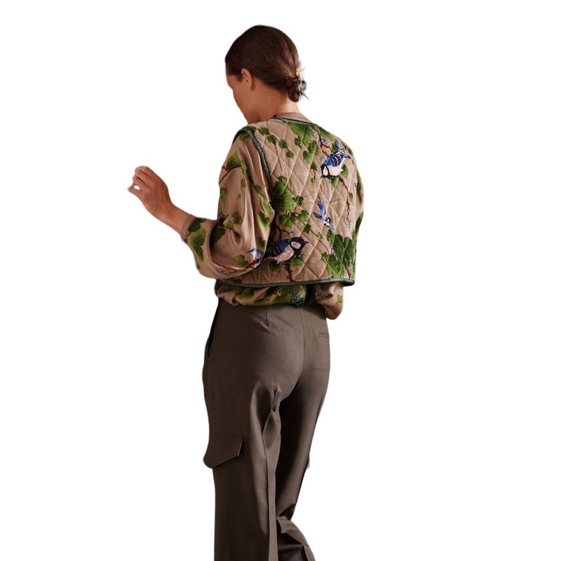 One Hundred Stars Gilet Acer Stone GILACRSTO on model 2 rear