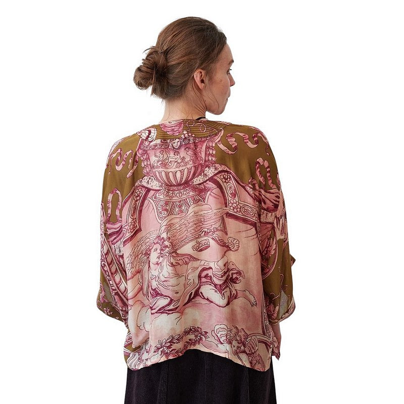 One Hundred Stars Kimono Angels Olive on model rear