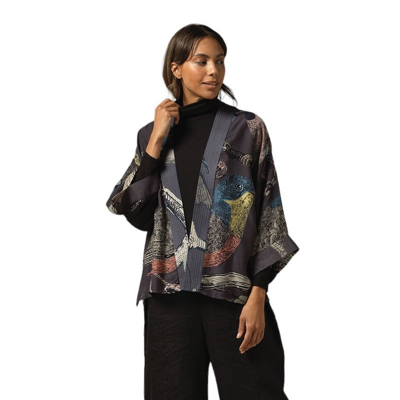 One Hundred Stars Kimono Bird Ink KIMBIRINK on model main