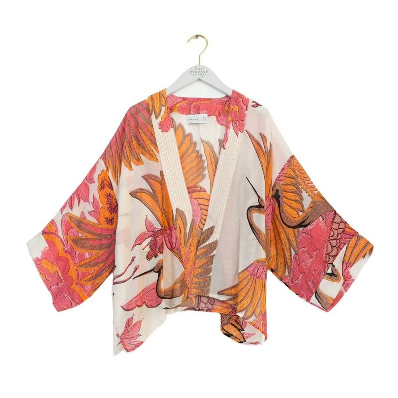 One Hundred Stars Kimono Crane Ecru KIMCRAECR front