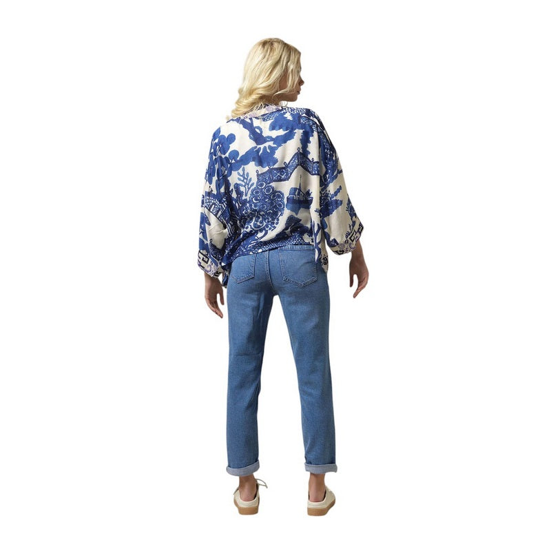 One Hundred Stars Kimono Giant Willow Blue KIMGIWBLU model back