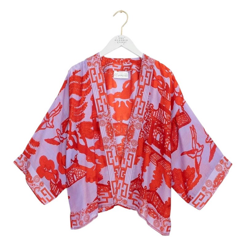 One Hundred Stars Kimono Giant Willow Violet on hanger
