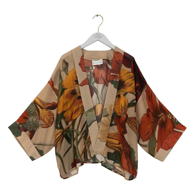 One Hundred Stars Kimono Nasturtium Fawn on hanger
