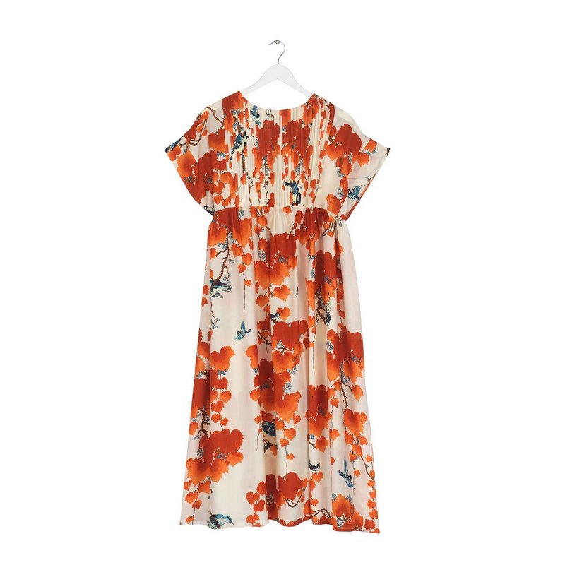 One Hundred Stars Pleat Dress Acer Red DPLACERUS front
