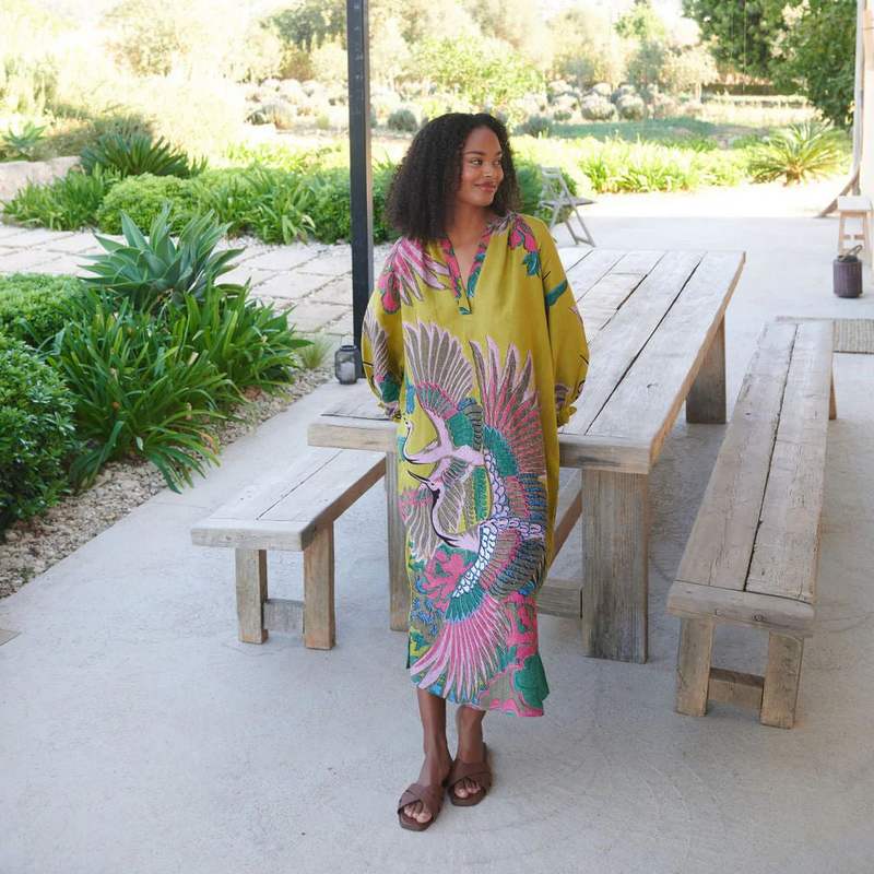 One Hundred Stars Raglan Dress Crane Olive on model lifestyle