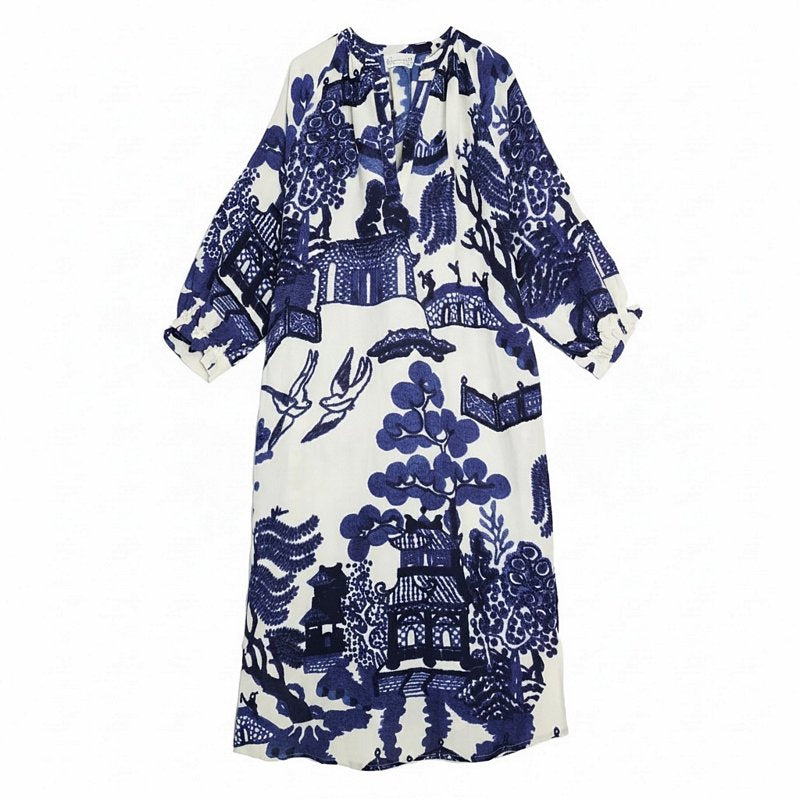 One Hundred Stars Raglan Dress Giant Willow Blue front
