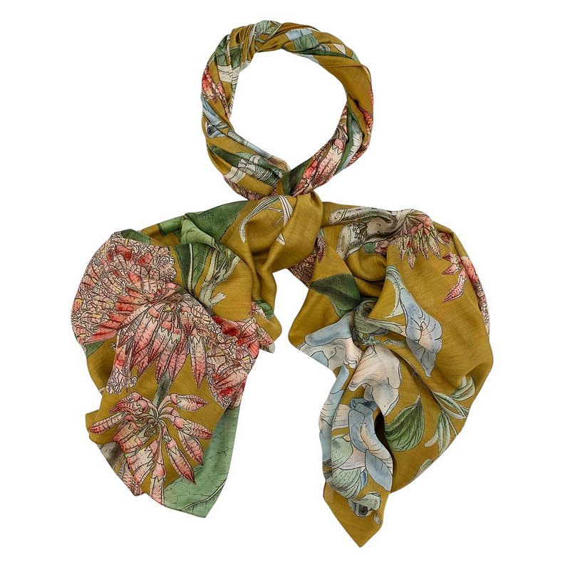 One Hundred Stars Rhodoleia Scarf Gold looped