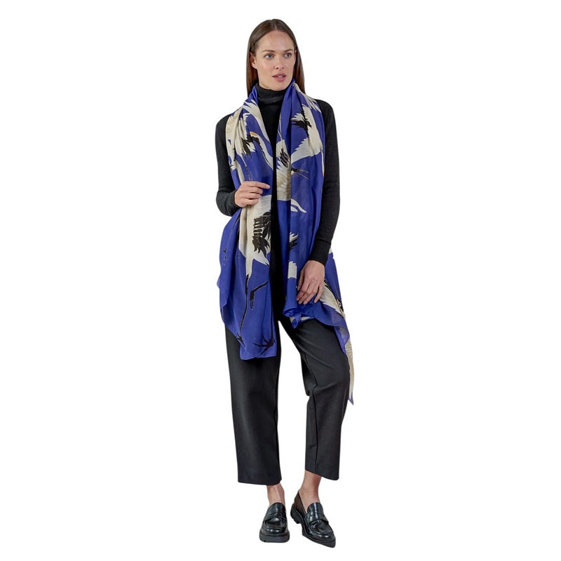 One Hundred Stars Stork Scarf Royal Blue on model main