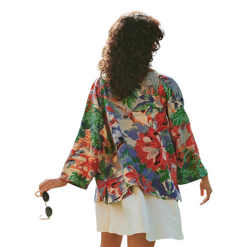 One Hundred Stars Summer Jacket Tropicana Blue on model rear