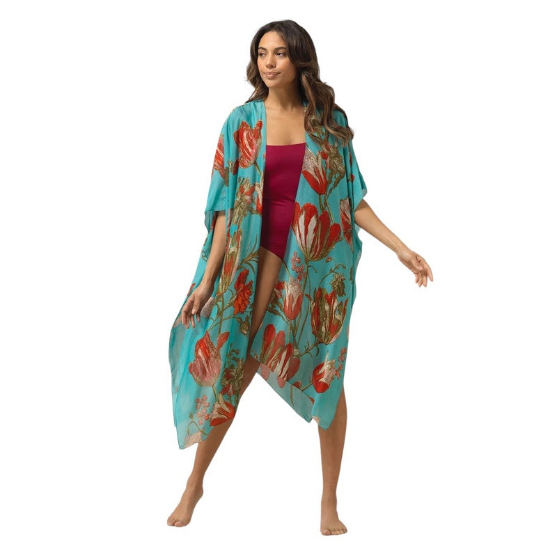 One Hundred Stars Throwover Tulip Blue THRTULBLU on model front