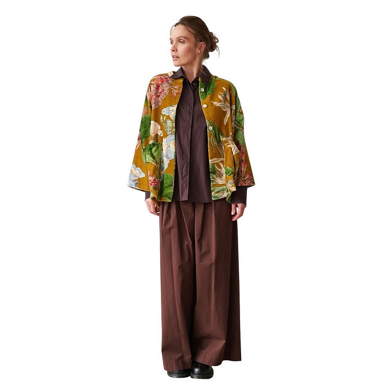 One Hundred Stars Velvet Jacket Rhodoleia Gold on model main