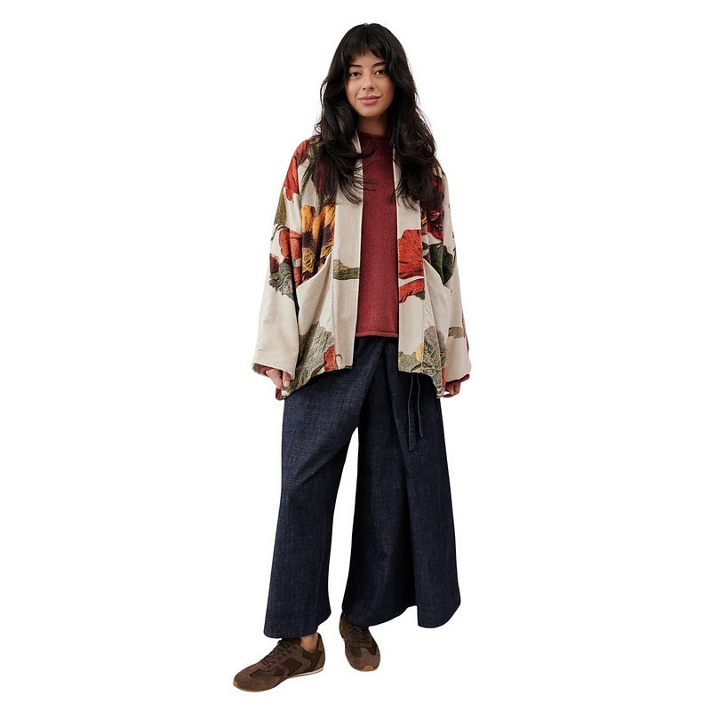 One Hundred Stars Velvet Pocket Jacket Nasturtium Fawn on model main