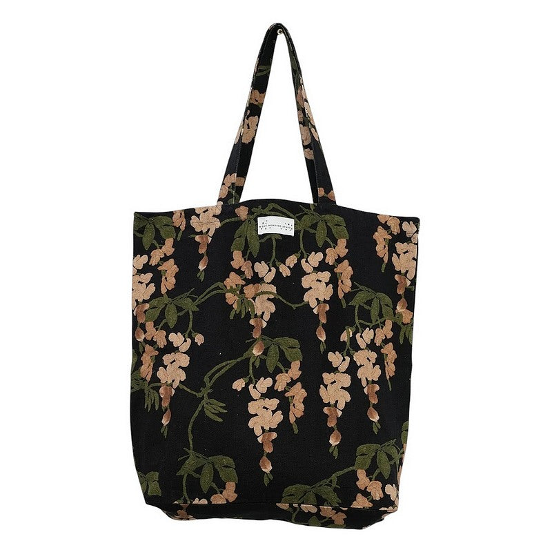 One Hundred Stars Wisteria Canvas Bag Black main