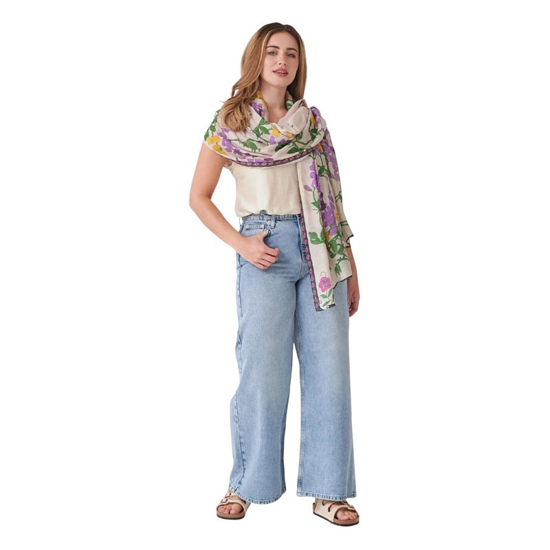 One Hundred Stars Wisteria Scarf Lilac on model main
