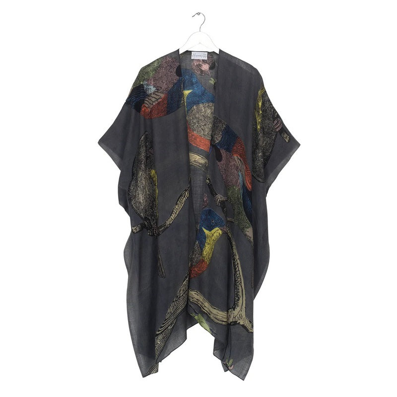 One Hundred Stars Wool Throwover Bird Ink WTHBIRINK front