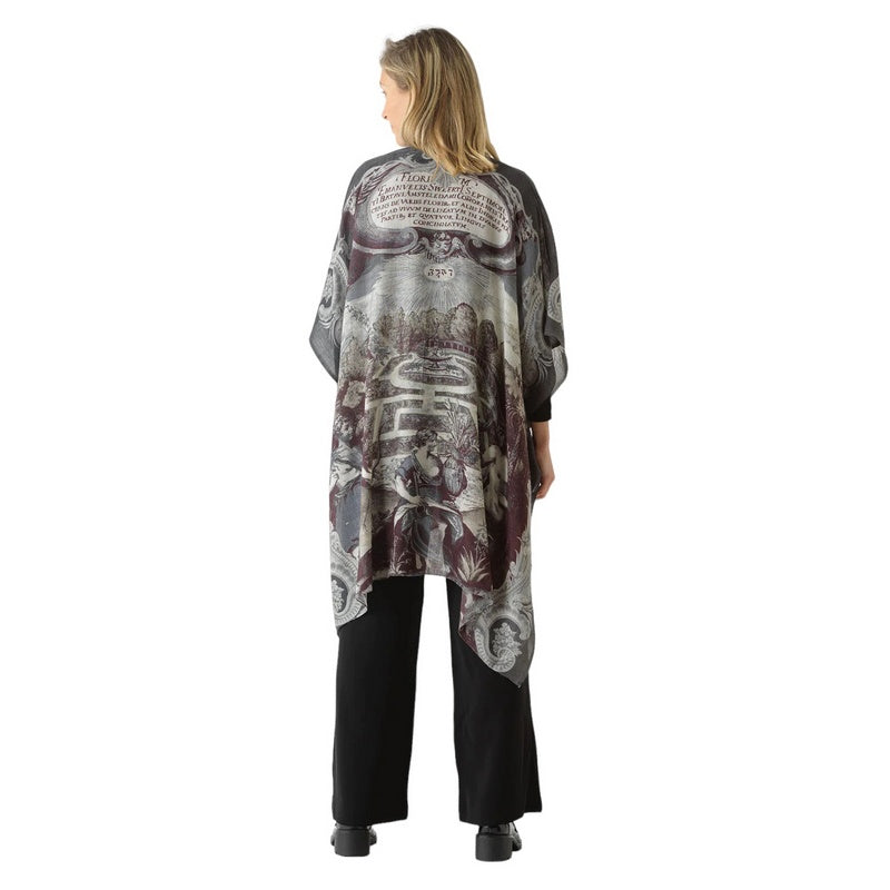 One Hundred Stars Wool Throwover Sunburst Grey WTHSUNGRY on model rear