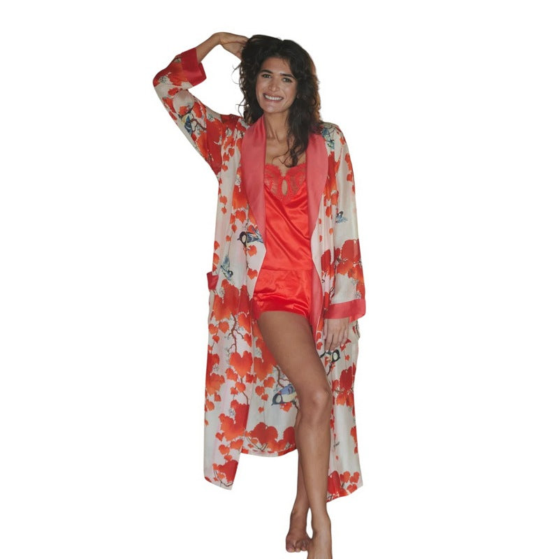 One Hundred Stars Dressing Gown Acer Red GWNACRRUS model1
