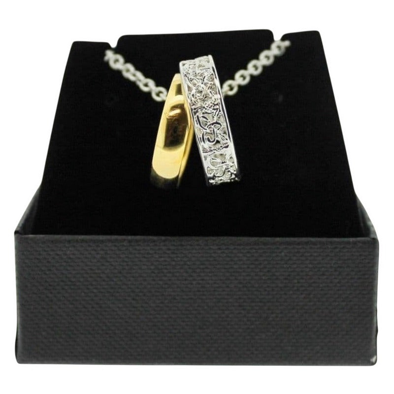 Outlander Wedding Rings Pendant Necklace in box