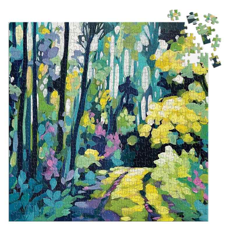 Painted Path 500 Piece Jigsaw Puzzle nearly completed