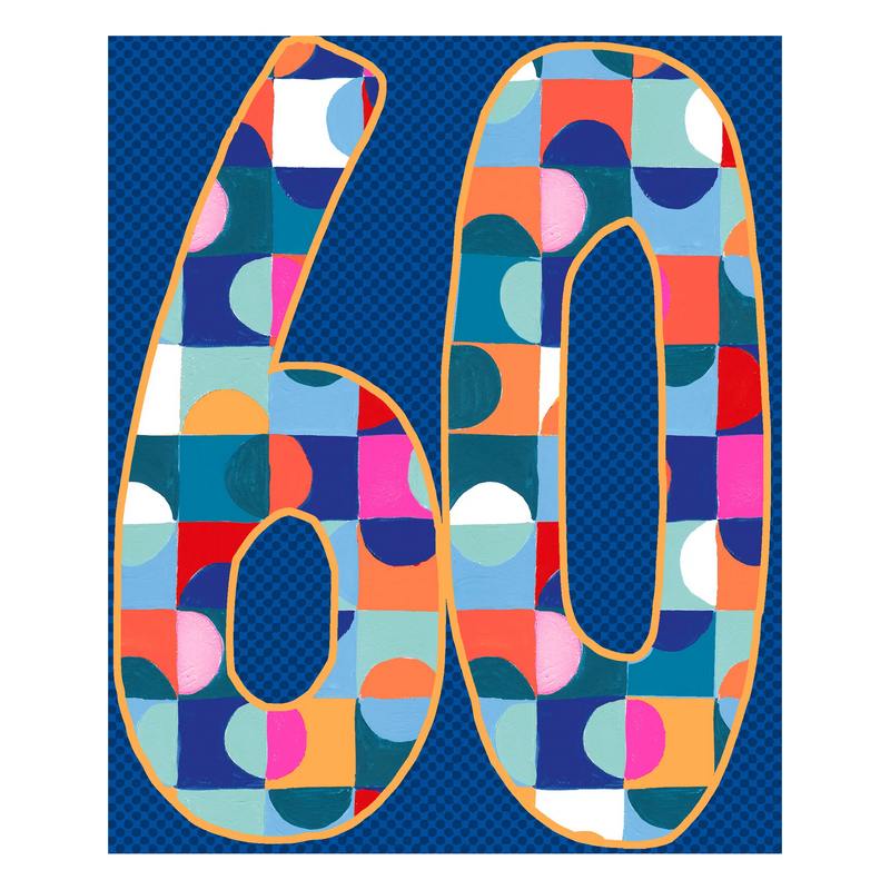 Paper Salad Publishing Age 60 Male Circles Birthday Card HD24127 front